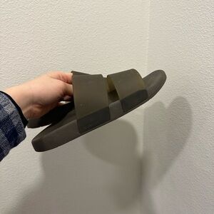 Vince Dark Gray Slide Sandals